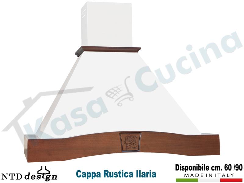 Cappa Rustica Cornice Legno Massello Ilaria con motore da 500 m³/h Classe D