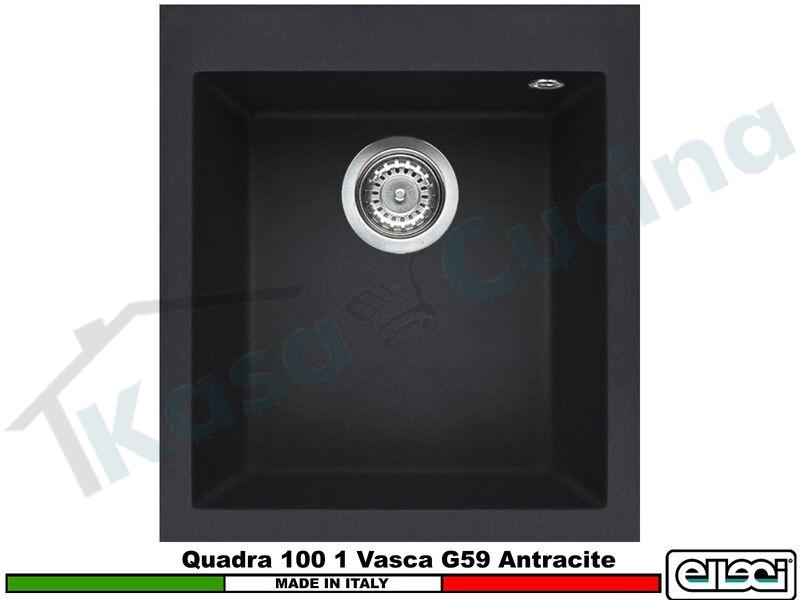 Lavello Quadra 100 LGQ10059 41X50 1 Vasca Granitek Classic® G59 Antracite