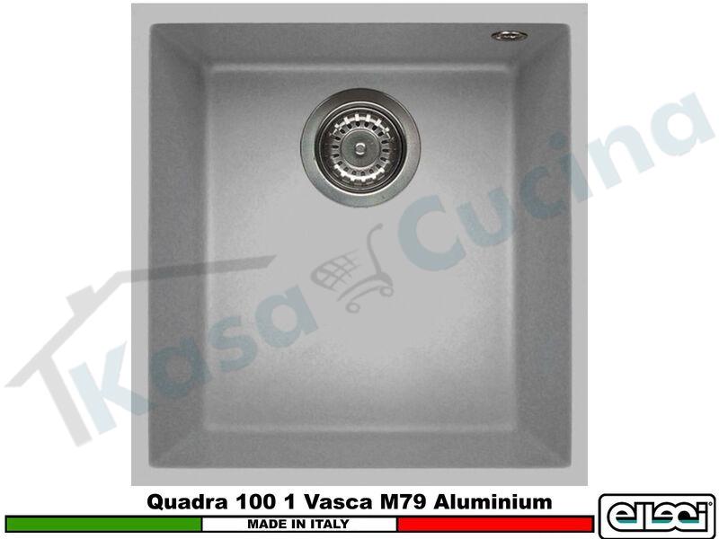 Lavello Quadra 100 Sottotop LMQ10079BSO 38X44 1 V Granitek® M79 Aluminium
