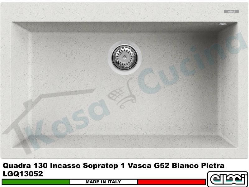 Lavello Quadra 130 LGQ13052 79 X 50 1 V Granitek Classic® G52 Bianco Pietra