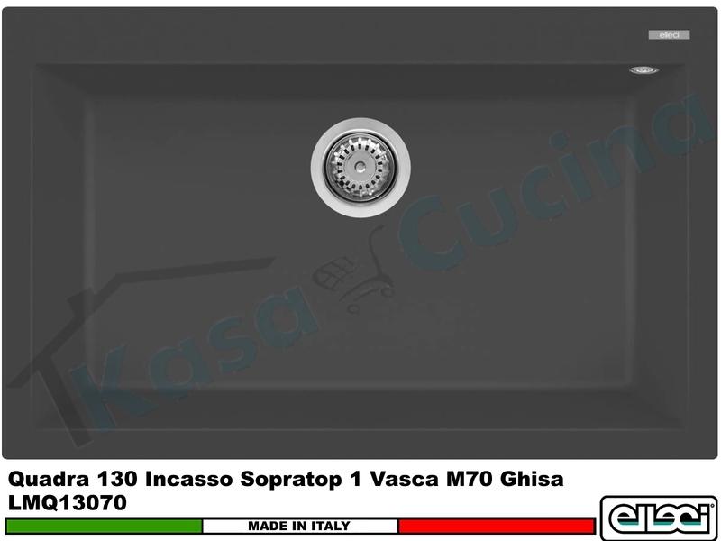 Lavello Quadra 130 LMQ13070 79 X 50 1 Vasca Granitek Metal® M70 Ghisa