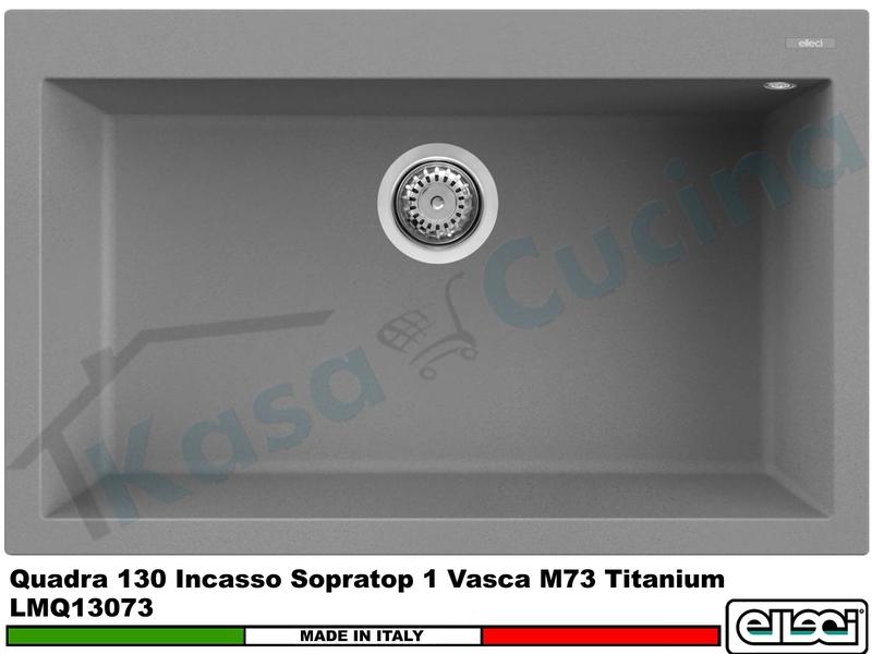 Lavello Quadra 130 LMQ13073 79 X 50 1 Vasca Granitek Metal® M73 Titanium