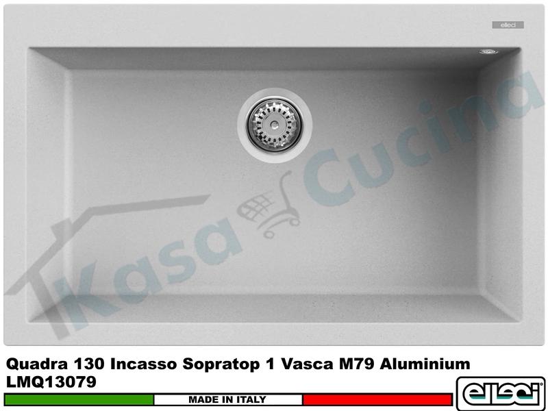 Lavello Quadra 130 LMQ13079 79 X 50 1 Vasca Granitek Metal® M79 Aluminium