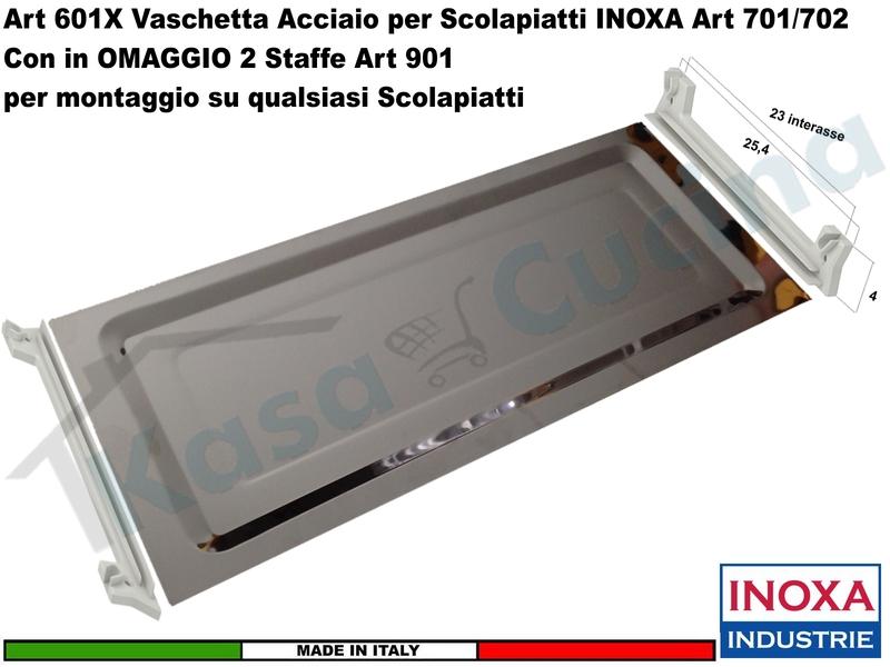 Vaschetta in Acciaio per Scolapiatti Inoxa 701 / 702 da cm.40-45-50-60-70-75-80-90-120