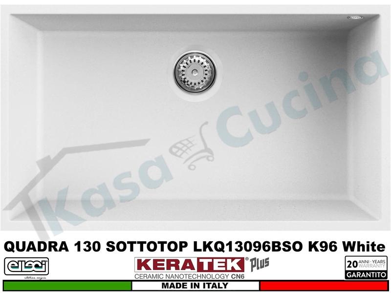 Lavello Quadra 130 Sottotop LKQ13096BSO 1 Vasca Keratek Plus® K96 White