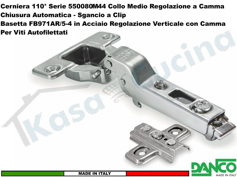 Cerniera Clip Danco F550080M44 Automatica 110° Collo Medio + Basetta 987 Zama