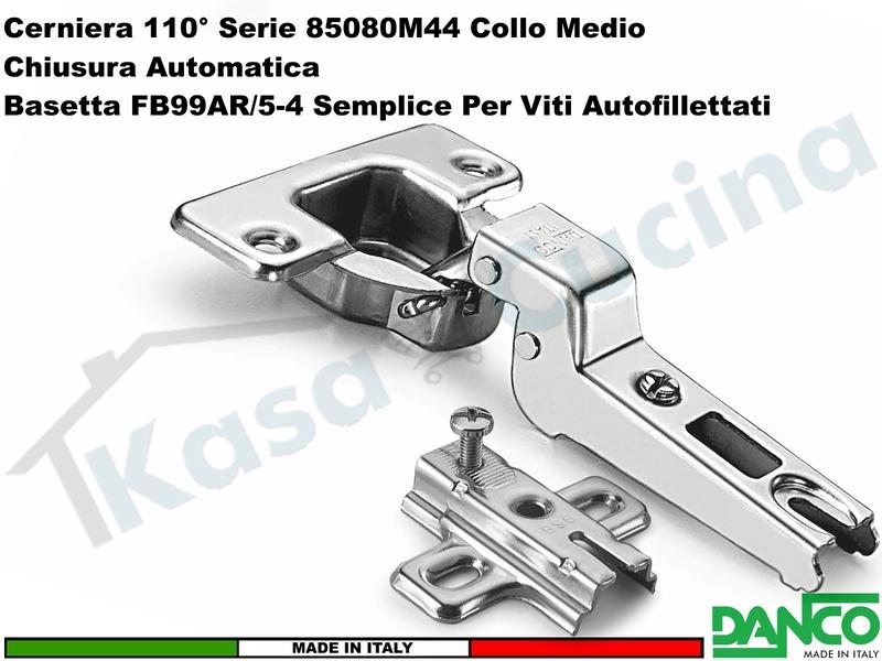 Cerniera Danco F850080M44 Automatica 110° Collo Medio + Basetta 996 Acciaio