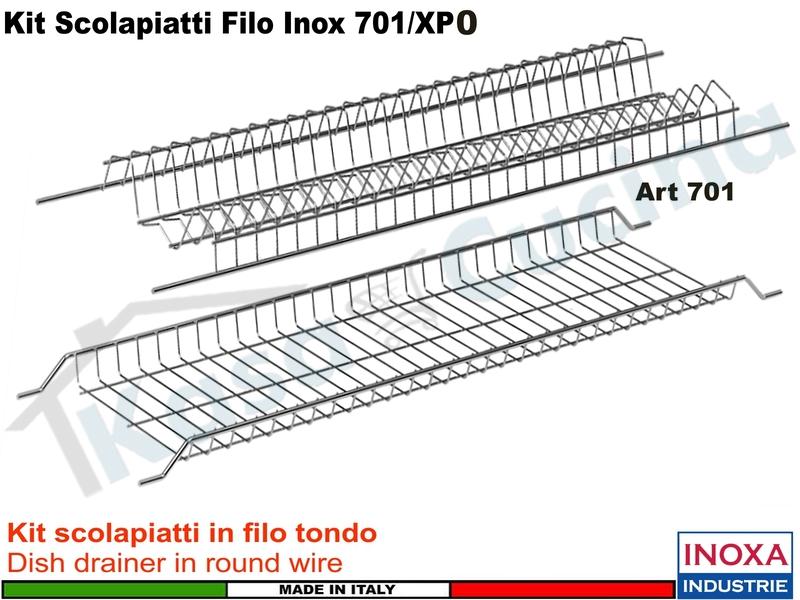 Kit Scolapiatti 701 Pensile cm. 40-45-50-60-70-75-80-90 Acciaio Inox