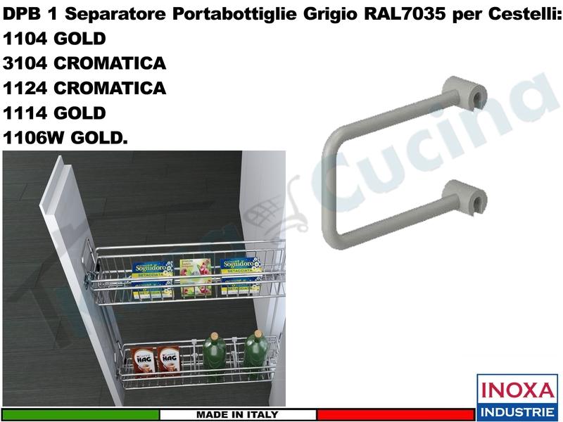Separatore Portabottiglie Grigio per Cestelli Gold - Cromatica 1104-3104-1124-1114-1106W