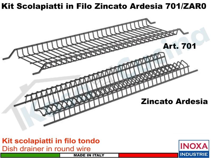 Kit Scolapiatti Filo Zincato ARDESIA Pensile 90 701/90ZARP0 compreso di Scatola