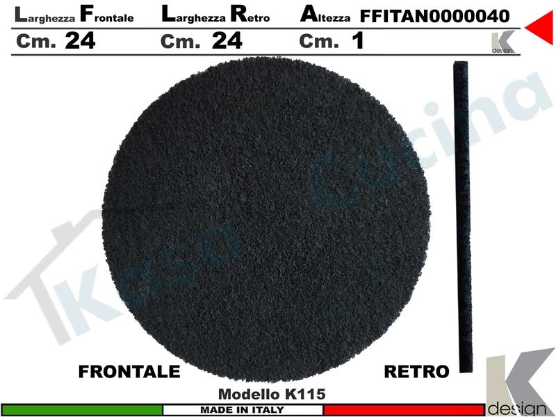 Filtro Materassino Carbone Attivo Ø 24 Altezza cm.1 Per il Modello K115