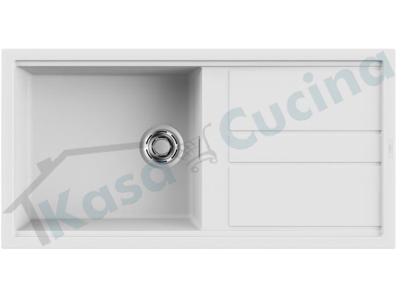Lavello da Incasso Best cm.100x51 1 Vasca Keratek® Plus K96 White