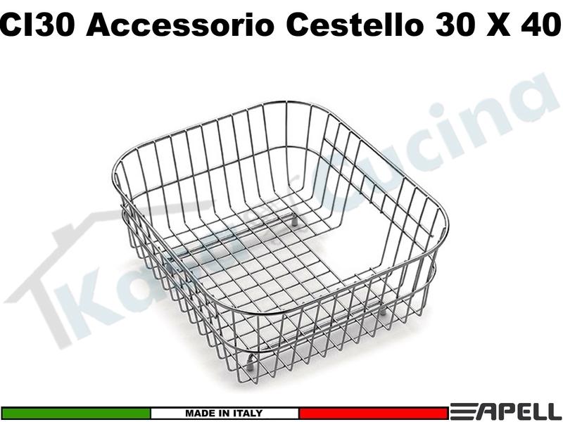 Accessorio Apell CI30 Cestello Acciaio per Vasche da cm.30X40