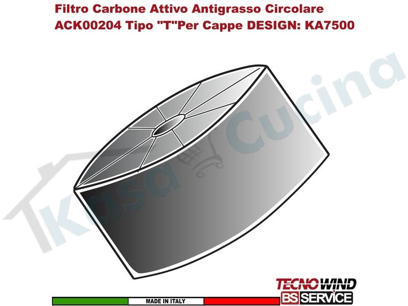 KIT 10 Filtri Carbone Attivo Antigrasso CircolareACK00204 Tipo "T"