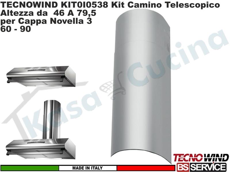 Kit Camino Optional X Cappa 60 - 90  Novella 3 in Acciaio Telescopico H. 46/79,5