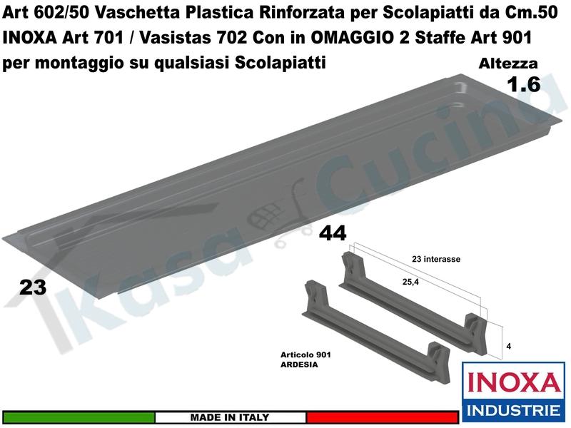 Vaschetta Raccogligocce ARDESIA INOXA 602/50AR Per Scolapiatti da 50 + 2 901