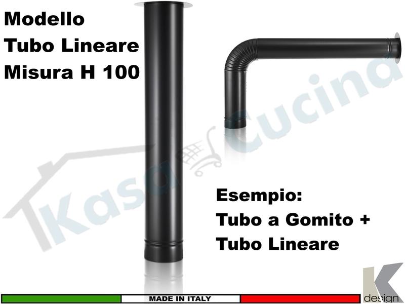 Tubo Lineare x cappa mod.K 114-W / K 115 / K 125 / k114 Isola Verniciato TITANIO