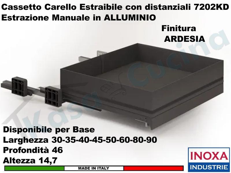 Carello Cassetto Cestello Estraibile INOXA 7202KDY/30PAR Per Base 30 Ardesia