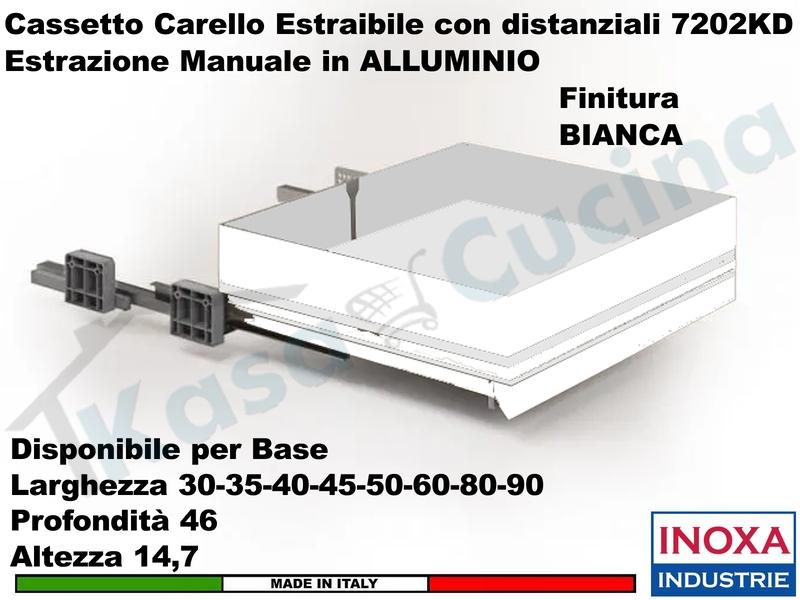 Carello Cassetto Cestello Estraibile INOXA 7202KDY/35PB Per Base 35 Bianco