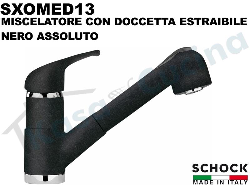 Miscelatore Schock SXOMEGD13 Omega Canna Bassa Doccetta Estraibile Nero Assoluto