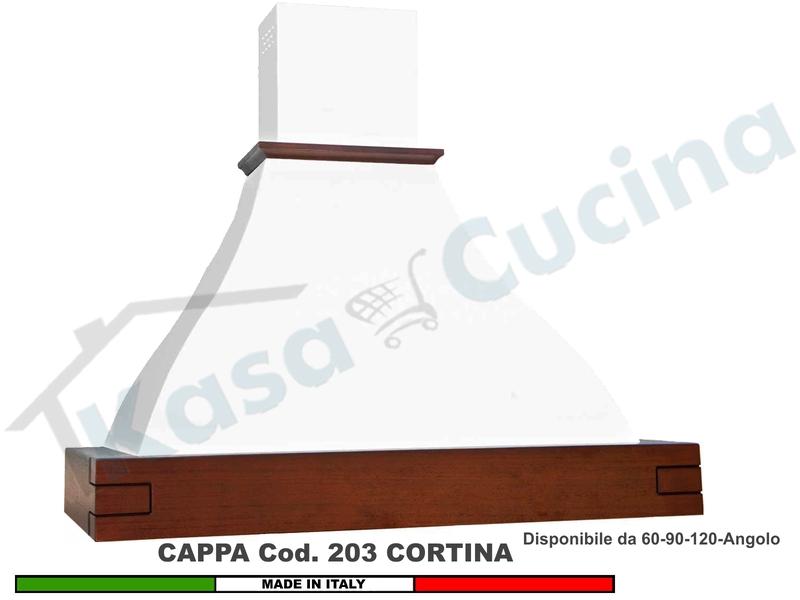 Cappa Rustica Diva 60/90/120 Legno Frassino o Tiglio Verniciata + MOTORE 420 m³/h