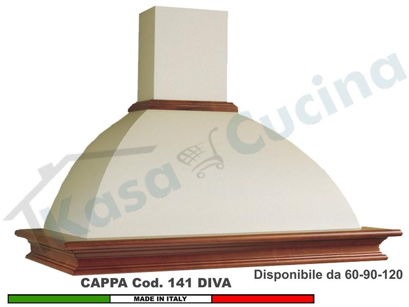 Cappa Rustica Diva 60/90/120 Legno Frassino /Tiglio Verniciata + MOTORE 420 m³/h