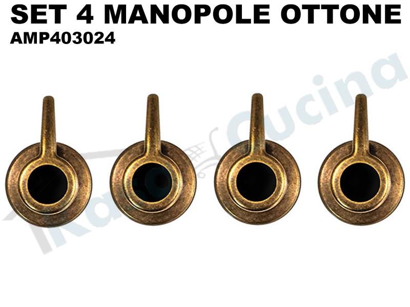 Kit 4 Manopole Anticate Bronzate per Piani Cottura cm. 60 Style