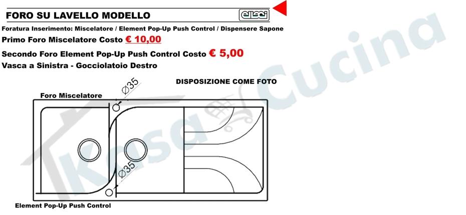 Lavello Ego 500 LGE50040 116X50 2 Vasche Granitek Matt® G40 Nero
